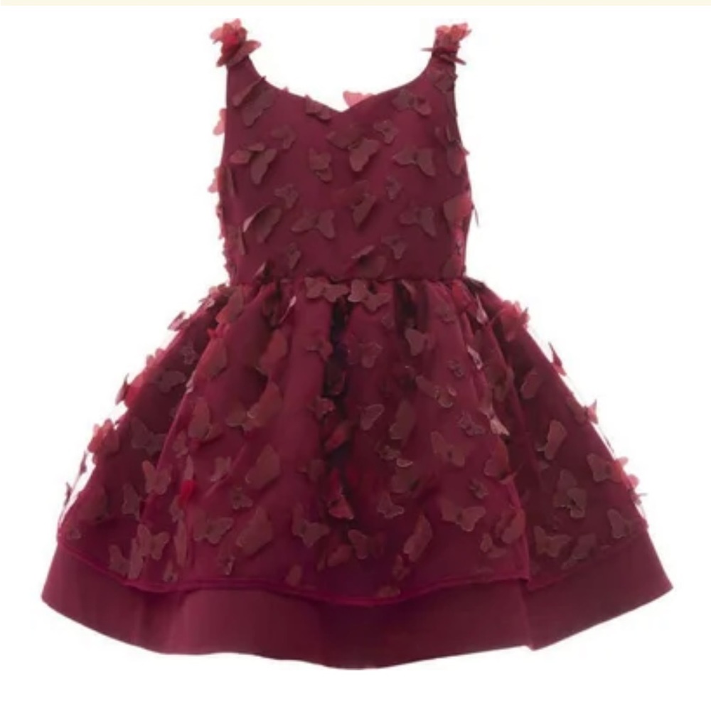 Tulleen Mariposa Tulle Red Burgundy Girls Dress Sz 6